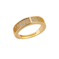 Bague Romy - deux bandes de cristaux sur anneau doré premium