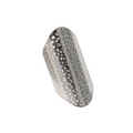 Bague Ajustable Françoise - large bande martelée finition argentée premium