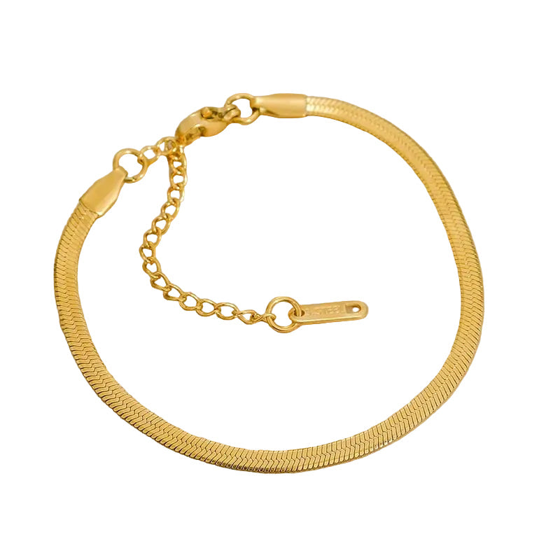Bracelet Anna - maille serpentine dorée premium fine et souple