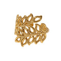 Bague Jasmin - motif feuillage ajouré doré premium