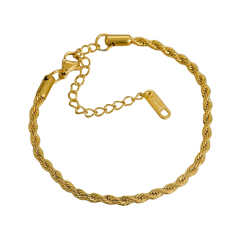 Bracelet Sarah - chaîne corde torsadée dorée premium