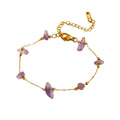 Bracelet Voilette - chaîne dorée premium pierres naturelles améthyste