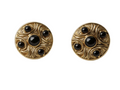 Boucles d'oreilles Fatima - médaillon doré premium cabochons noirs